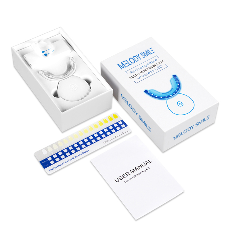 Teeth Whitening Logo - Blaulicht-Zahnaufhellungs-LED-Set Kabellos für Zuhause mit Anpassbarem