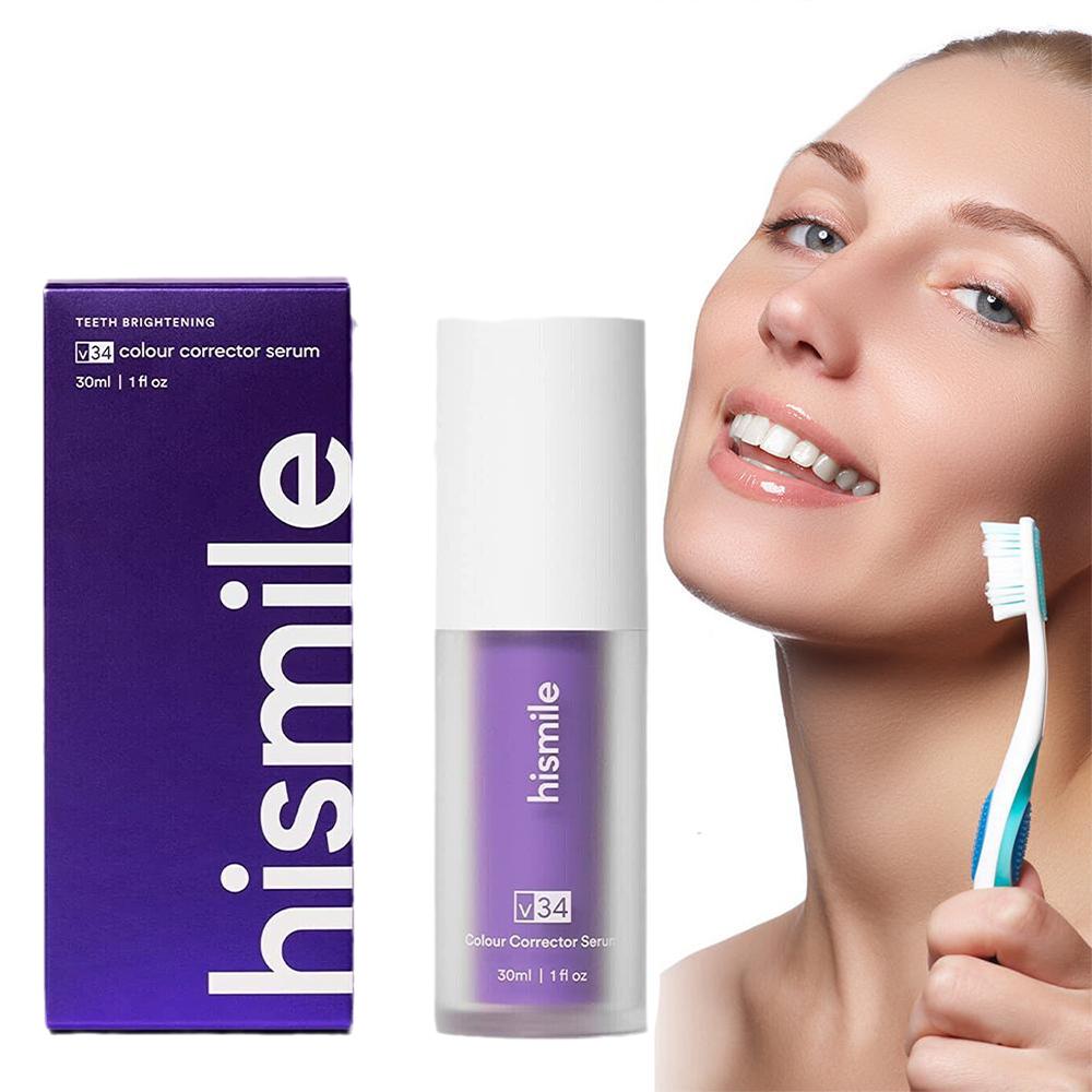 Teeth Whitening Crest - Hismile V34 Lila Zahnaufhellungsserum, Farbkorrektur-Formel, Sanfte