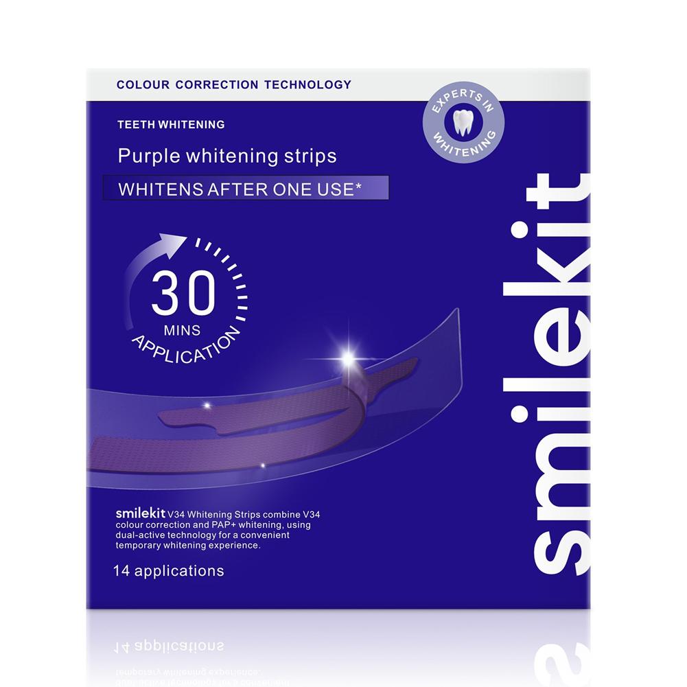 Teeth Whitening Crest - ﻿ Smilekit Zahnaufhellungsstreifen Lila V34 Entfernen