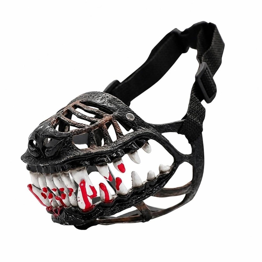 Teeth Whitening Mask - Gruseliger Latex-Hundemaulkorb mit flexiblen, lebensechten Zähnen,