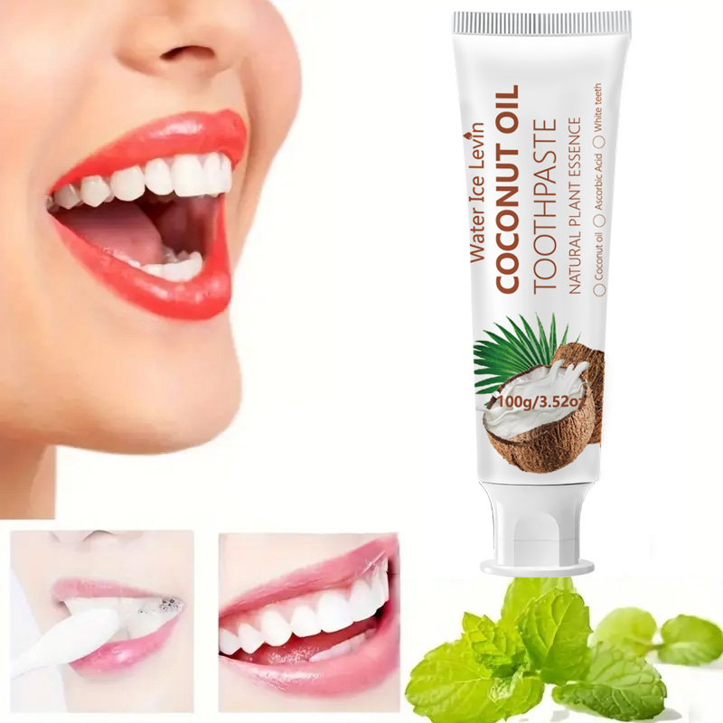 Teeth Whitening Treatment - Kokosnussöl-Zahnpasta 100g Natürliche Pflanzenessenz Zähne Aufhellen
