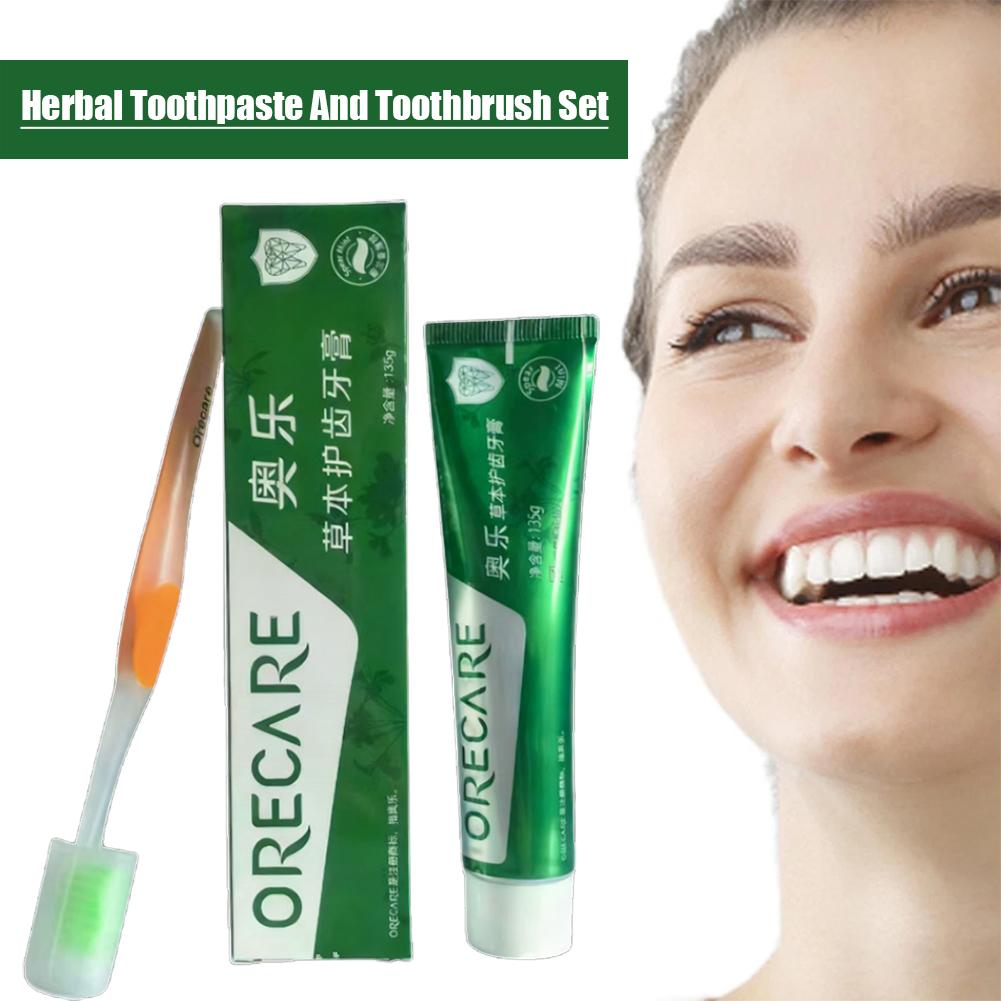 Teeth Whitening Treatment - Kräuter-Zahnpasta Rooibos-Minze Geschmack Zahnpasta mit Gratis-Zahnbürste