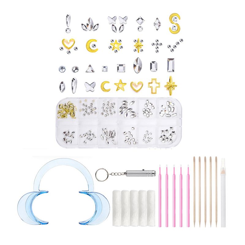 Tooth Gem Kit - AB68 Zahnschmuck-Set DIY Zahnkristall-Schmuckset Modisches Zahnschmuck-Kit