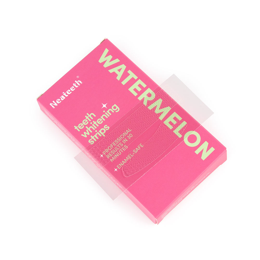 Fruchtige Zahnaufhellungsstrei – Teeth Whitening Logo Bewertung und Preis