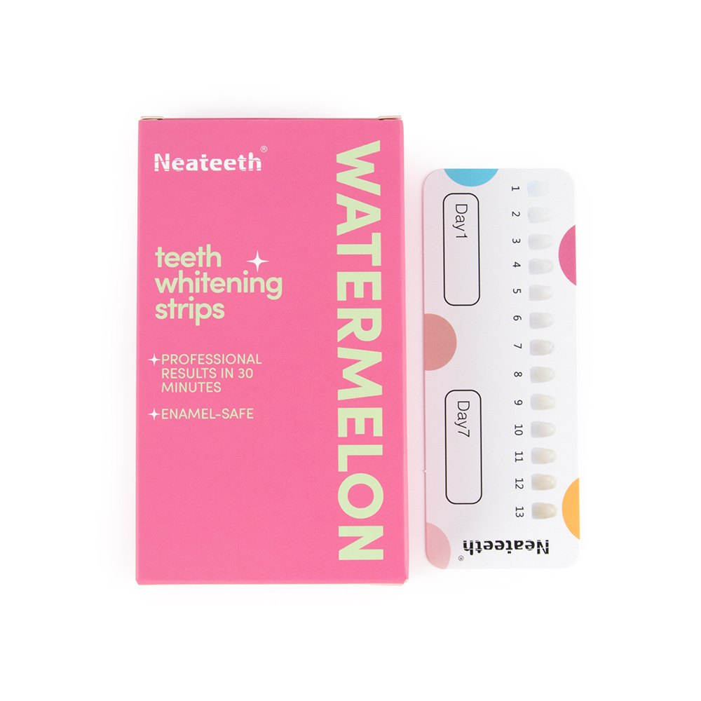 Fruchtige Zahnaufhellungsstrei – Teeth Whitening Logo Bewertung und Preis